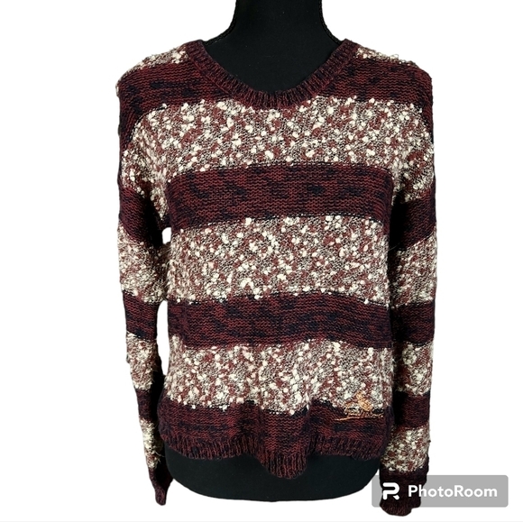 Triple Five Soul Striped Wool Blend Marled Sweater sz S - Picture 1 of 8